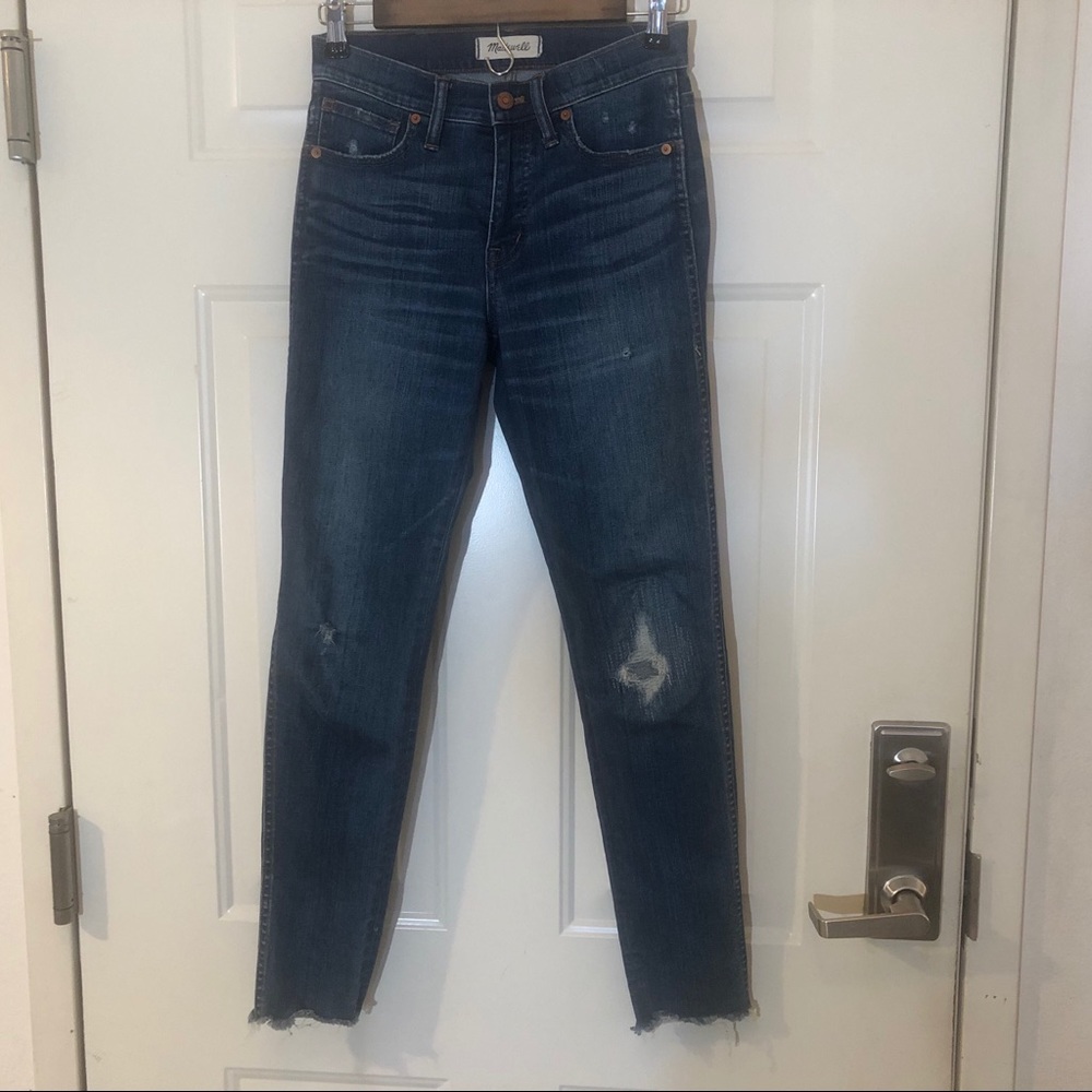 Madewell 9” High Rise Skinny Jeans Raw distressed - Picture 4 of 16